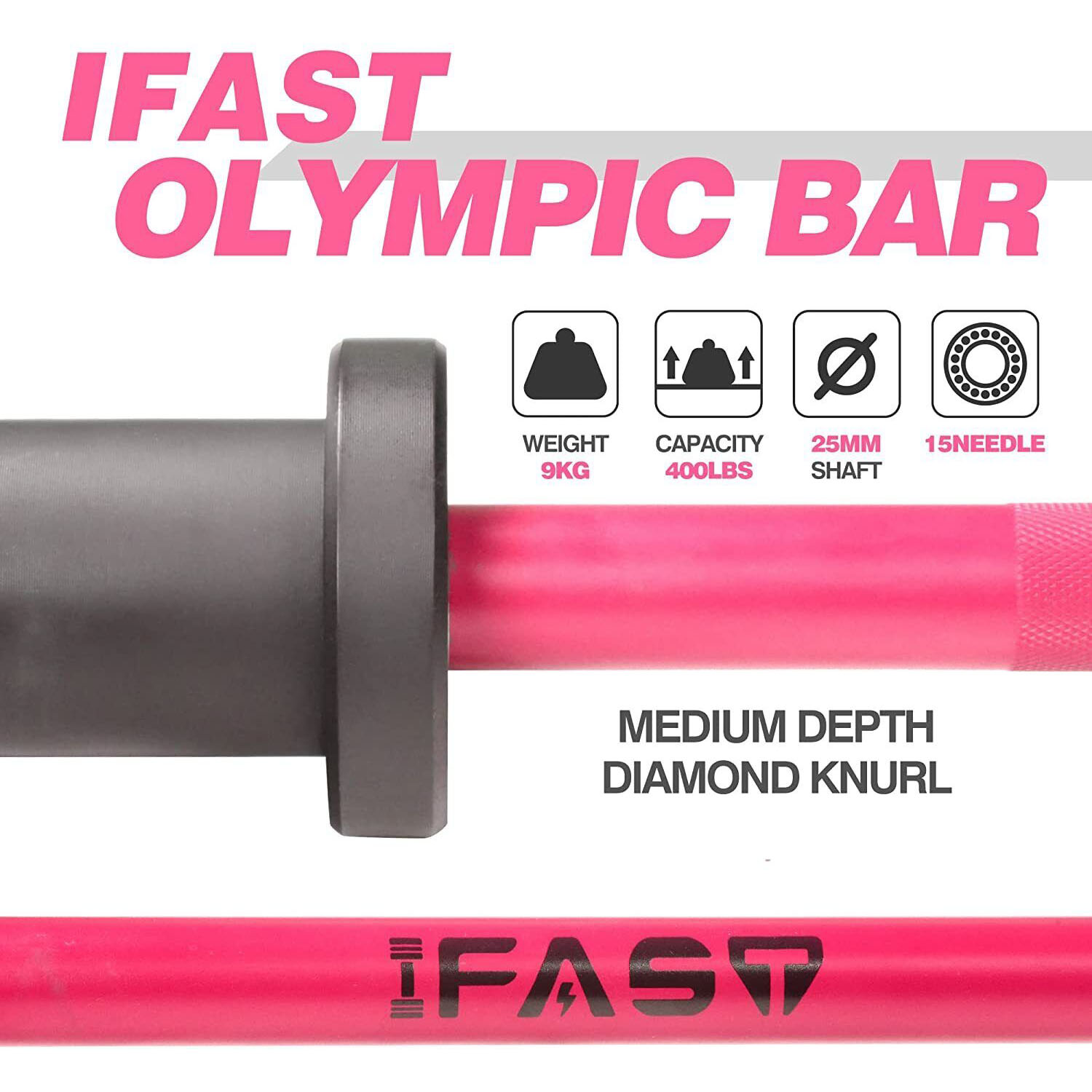Olympic Barbell Bar Plates 4Ft Solid Iron Fitness Weightlifting