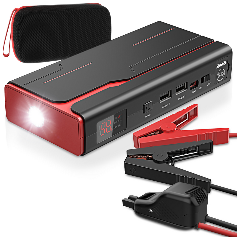 Jump Starter-3 in 1 Car Battery Jump Starter-2500A 12V 21000mAh Portable Charger, Jump Box, Battery Booster Pack with LCD Display (for 8L Gas/6.5L Diesel)(FBA warehouse shipment)