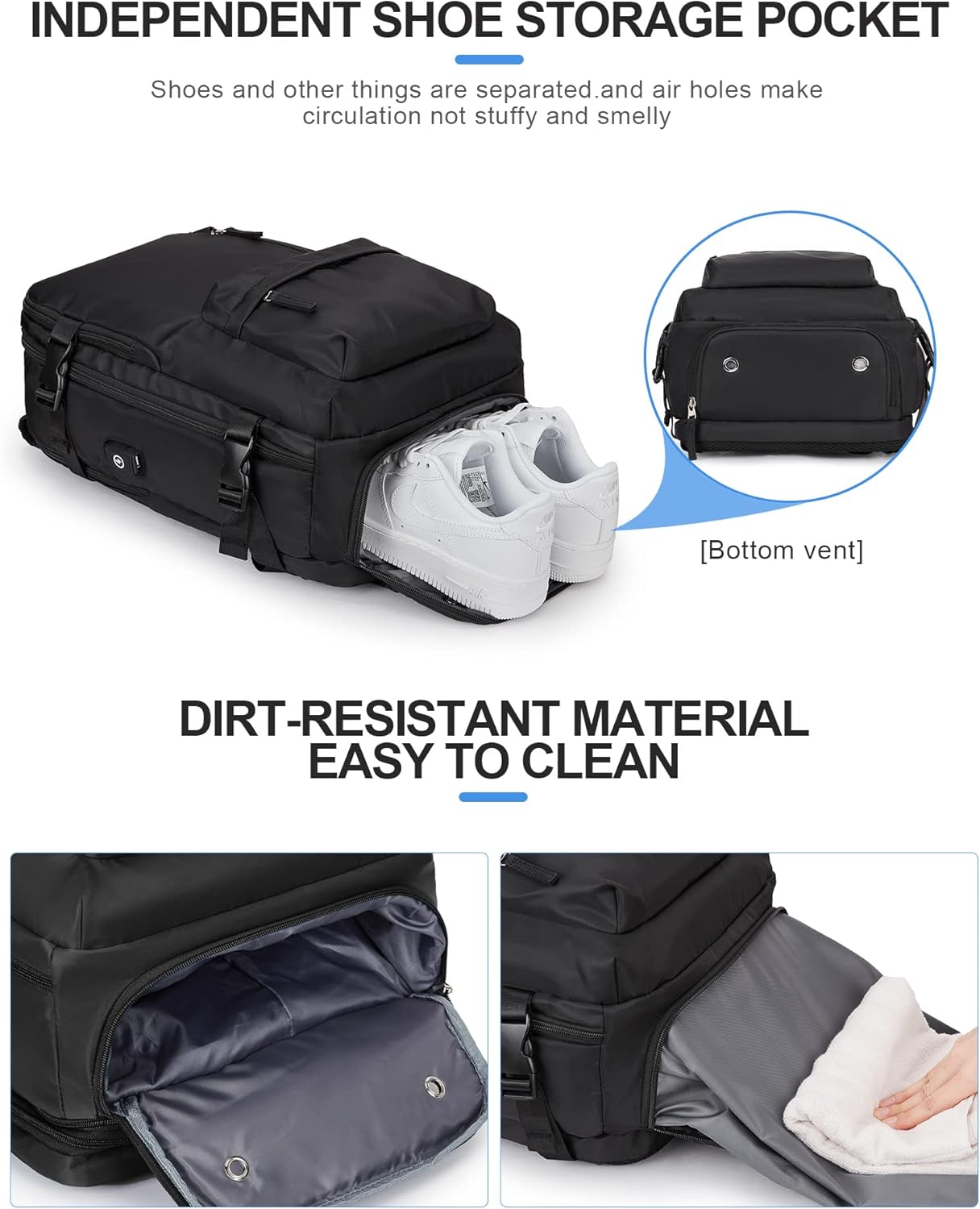 Large Travel Backpack for Women Men Carry on Backpacks Waterproof Flight Approved Personal Item Bags Luggage Backpacks Fit for 17 Inch Laptop Business Work