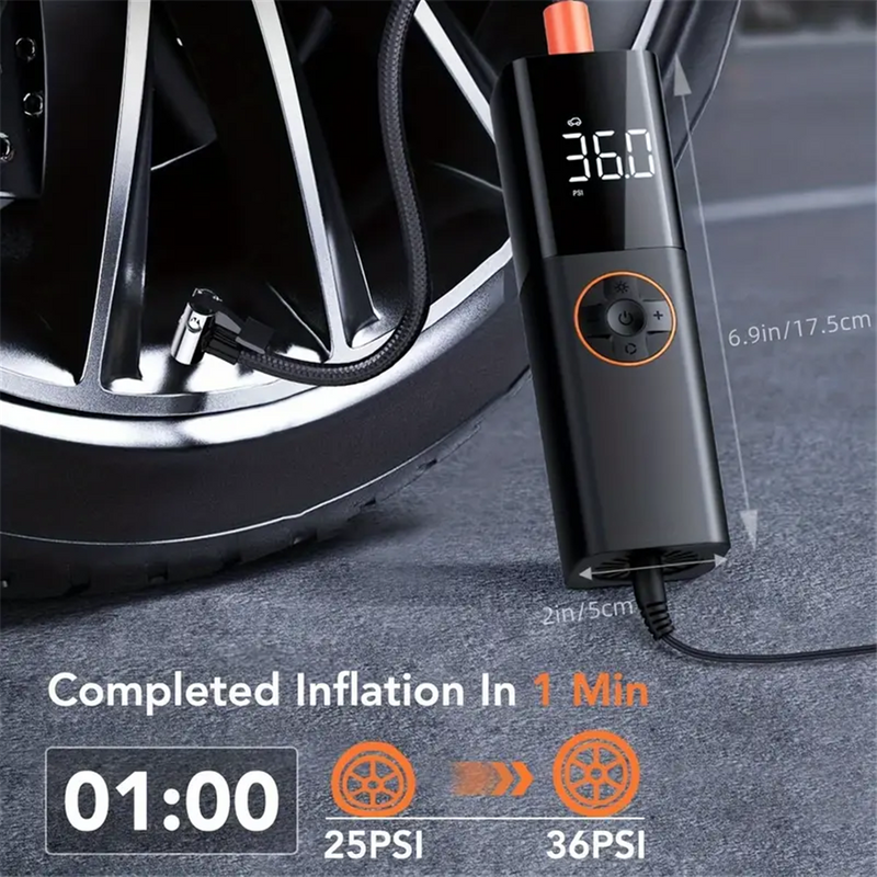Multifunctional Car Inflation Pump Mini Intelligent Handheld Car Portable Inflation Pump Digital Display Fast Charging Wireless Inflation Pump
