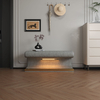 Entryway Bench Leather Upholstered Ottoman with LED Sensor Light for Living Room ,bedroom,end of Bed