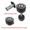 15LBS APOLLO IR3920 Premium Octagonal Dumbbell, Large Numbers, Hard Chrome Plated Handle Dumbbells To Assist with Push-Ups