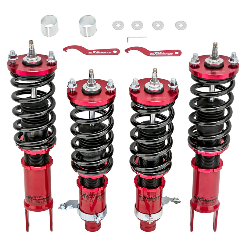 24 Ways Adjustable Damper Coilovers Struts Shock Suspension Kit For Honda Civic EC ED EE EF 1988-1991 & EJ EK EM 1996-2000 & CR-X Del Sol 1992-1995