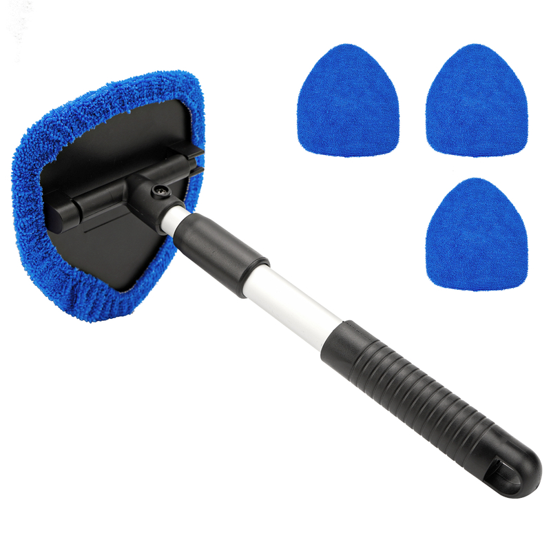 Car Window Cleaner Tool, Auto Glass Cleaner Wand 3 Reusable and 1 pcs Spray Bottles【Shipment from FBA】