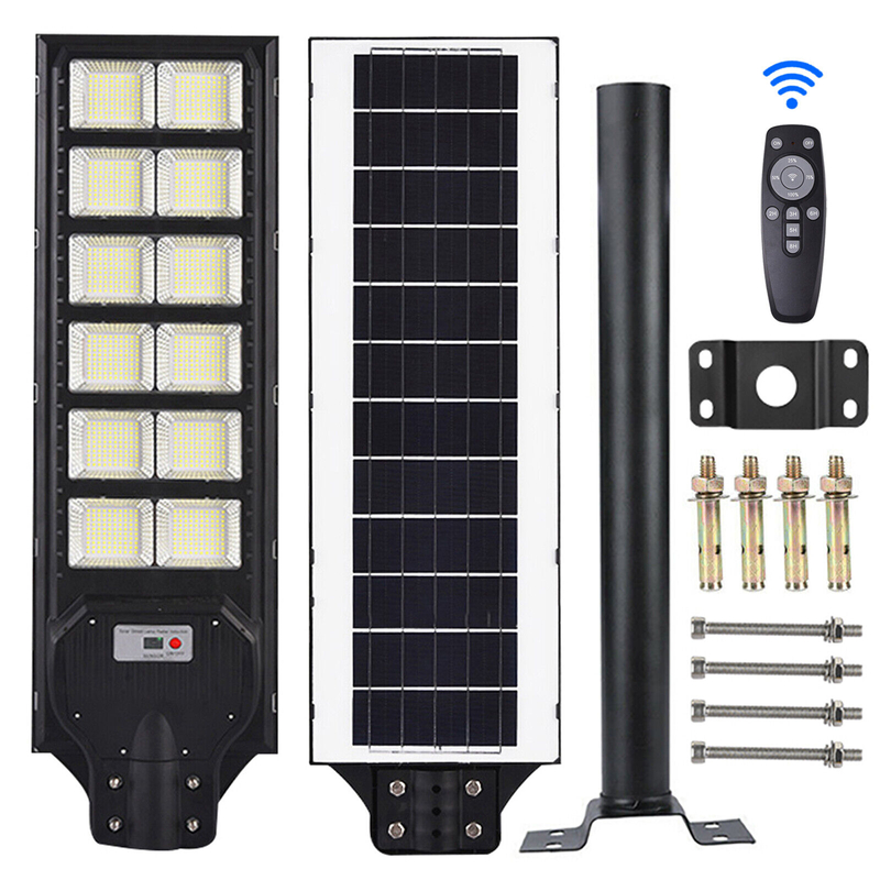 LED Solar Street Light Motion Sensor Dusk to Dawn Outdoor Road Lamp