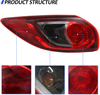 Left outer Tail Light Fit for 2013-2016 Mazda CX-5, Halogen Tail Lamp Assembly Replacement (Left Driver Side), Red, SY3-M3-CX-5-016-L