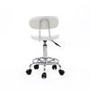 Round Shape Adjustable Salon Stool with Back And Line White