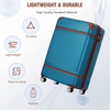20 IN Hardside Luggage with Cosmetic Case , 2 Piece Lightweight Suitcase Set with Spinner Wheels, Carry on Vintage Luggage,Blue