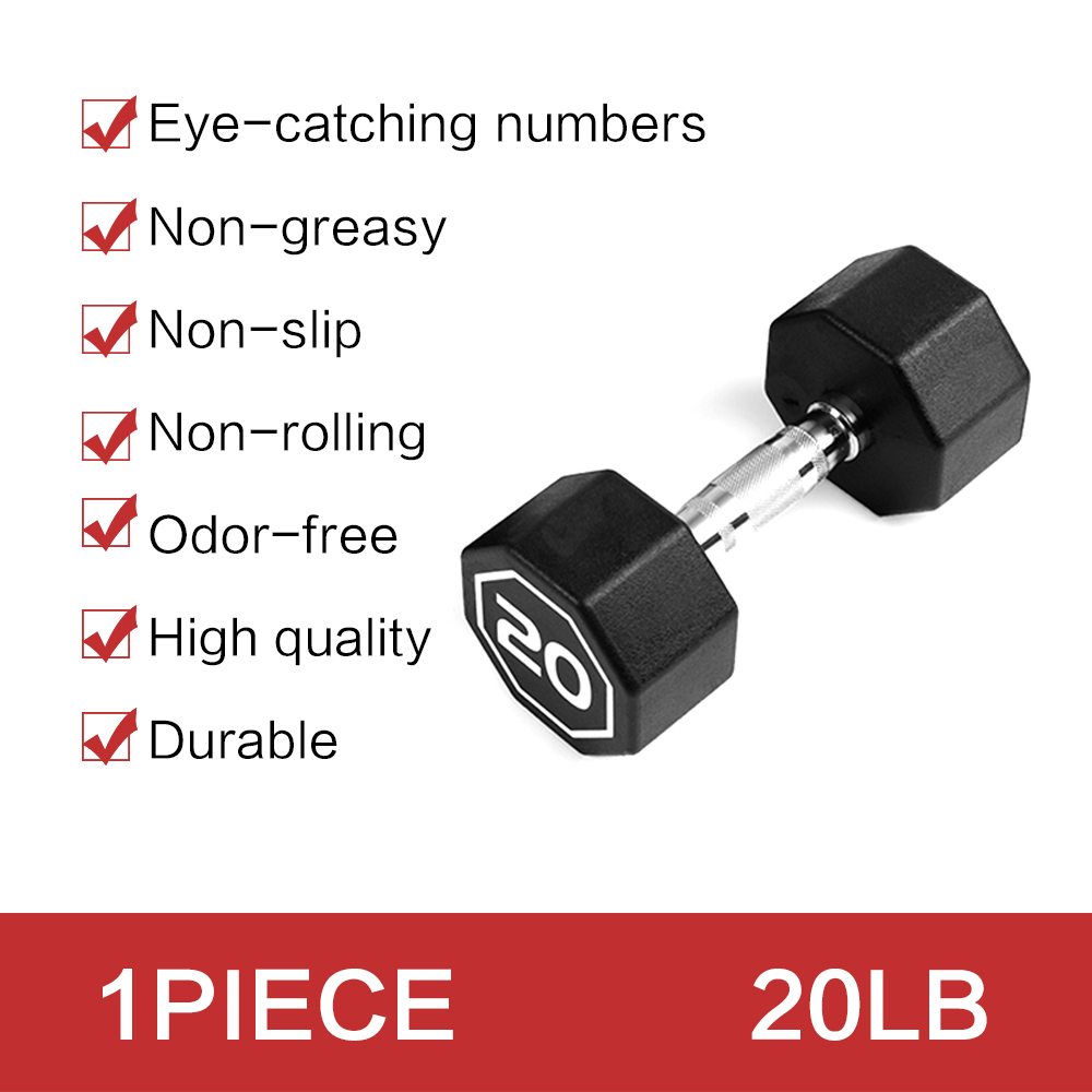 20LBS APOLLO IR3920 Premium Octagonal Dumbbell, Large Numbers, Hard Chrome Plated Handle Dumbbells To Assist with Push-Ups