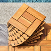 6 puzzle slats per tile rown Acacia Interlocking Wooden Deck tile (Set of 10 Tiles) ( Amazon Shipping)