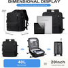 Large Travel Backpack for Women Men Carry on Backpacks Waterproof Flight Approved Personal Item Bags Luggage Backpacks Fit for 17 Inch Laptop Business Work
