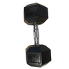 35LB (1piece)HDRS Rubber Coated Solid Cast Iron Dumbbell with Contoured Chrome Handle, Hexagon Head