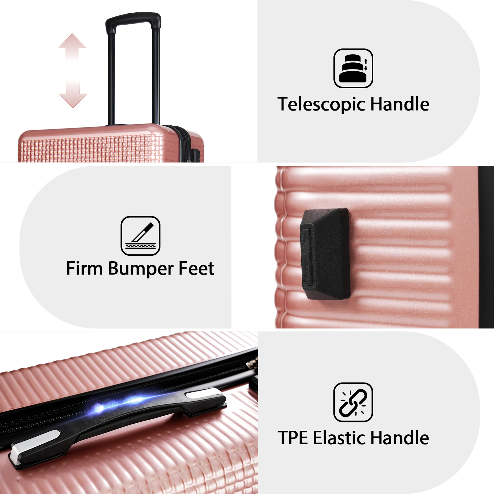 Luggage Sets 3 Piece Hardshell Suitcases with Wheels, Lightweight Expandable Travel Luggage with TSA Lock, Carry-on, Checked Luggage(20inch 24inch 28inch)