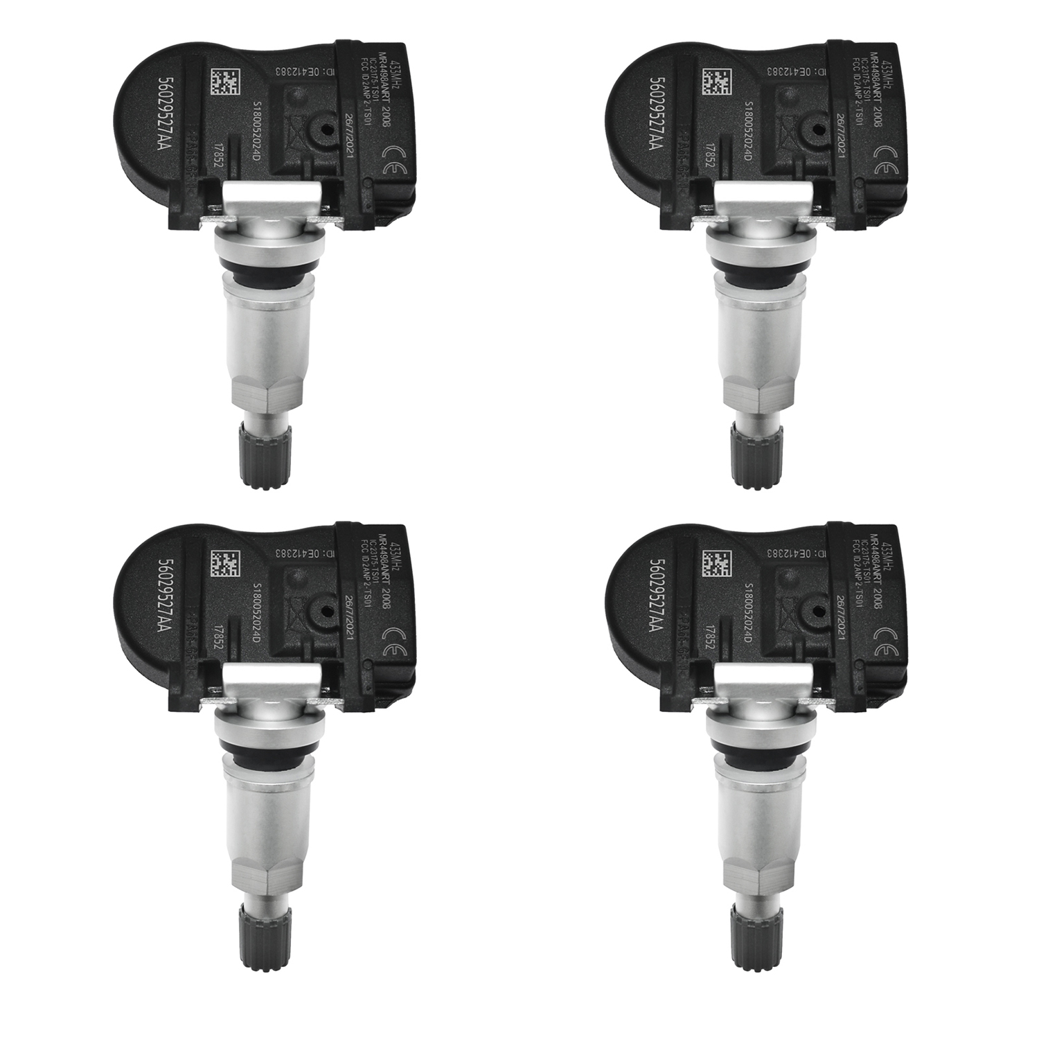4Pcs Tire Pressure Monitoring System (TPMS) Sensor 433MHz Compatible with Dodge Charger Journey Grand Caravan Magnum Routan Chrysler 300 Sebring Town & Country 56029527AA