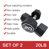 APOLLO IR3920 Premium Octagonal Dumbbell, Large Numbers, Hard Chrome Plated Handle Dumbbells To Assist with Push-Ups, 20 Lbs Set of 2