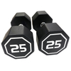 APOLLO IR3920 Premium Octagonal Dumbbells, Large Numbers, Hard Chrome Plated Handle Dumbbells To Assist with Push-Ups, 25 Lbs Set of 2