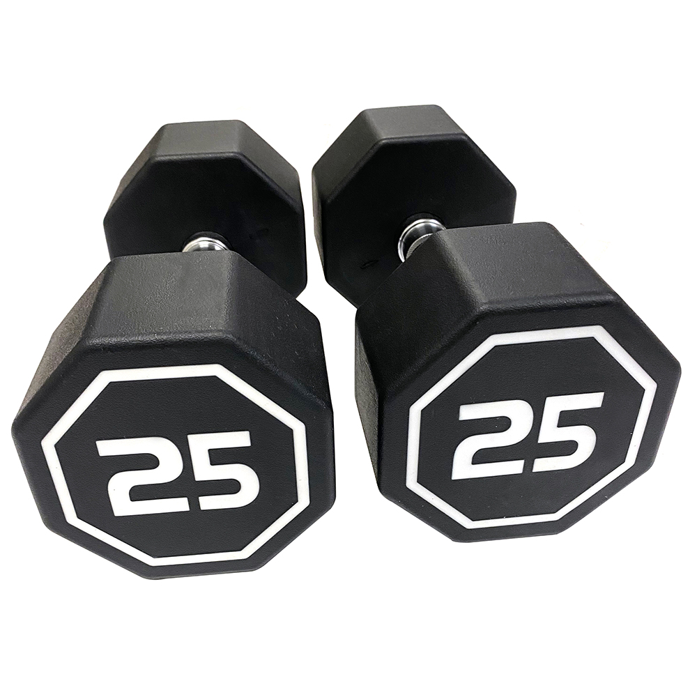 APOLLO IR3920 Premium Octagonal Dumbbells, Large Numbers, Hard Chrome Plated Handle Dumbbells To Assist with Push-Ups, 25 Lbs Set of 2
