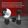 30LB (2piece)HDRS Rubber Coated Solid Cast Iron Dumbbell with Contoured Chrome Handle, Hexagon Head