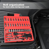46 Pieces 1/4 Inch Drive Socket Ratchet Wrench Set, with Bit Socket Set Metric And Extension Bar for Auto Repairing And Household, with Storage Case，red