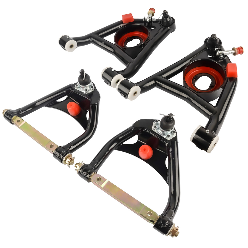 4x Front Upper & Lower Control Arms A Body for Buick Gran Sport Skylark Special Chevy Chevelle El Camino Malibu Monte Carlo Oldsmobile Cutlass 442 F85 Pontiac GTO LeMans Tempest 1964-1972