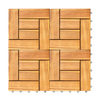 6 puzzle slats per tile rown Acacia Interlocking Wooden Deck tile (Set of 10 Tiles) ( Amazon Shipping)