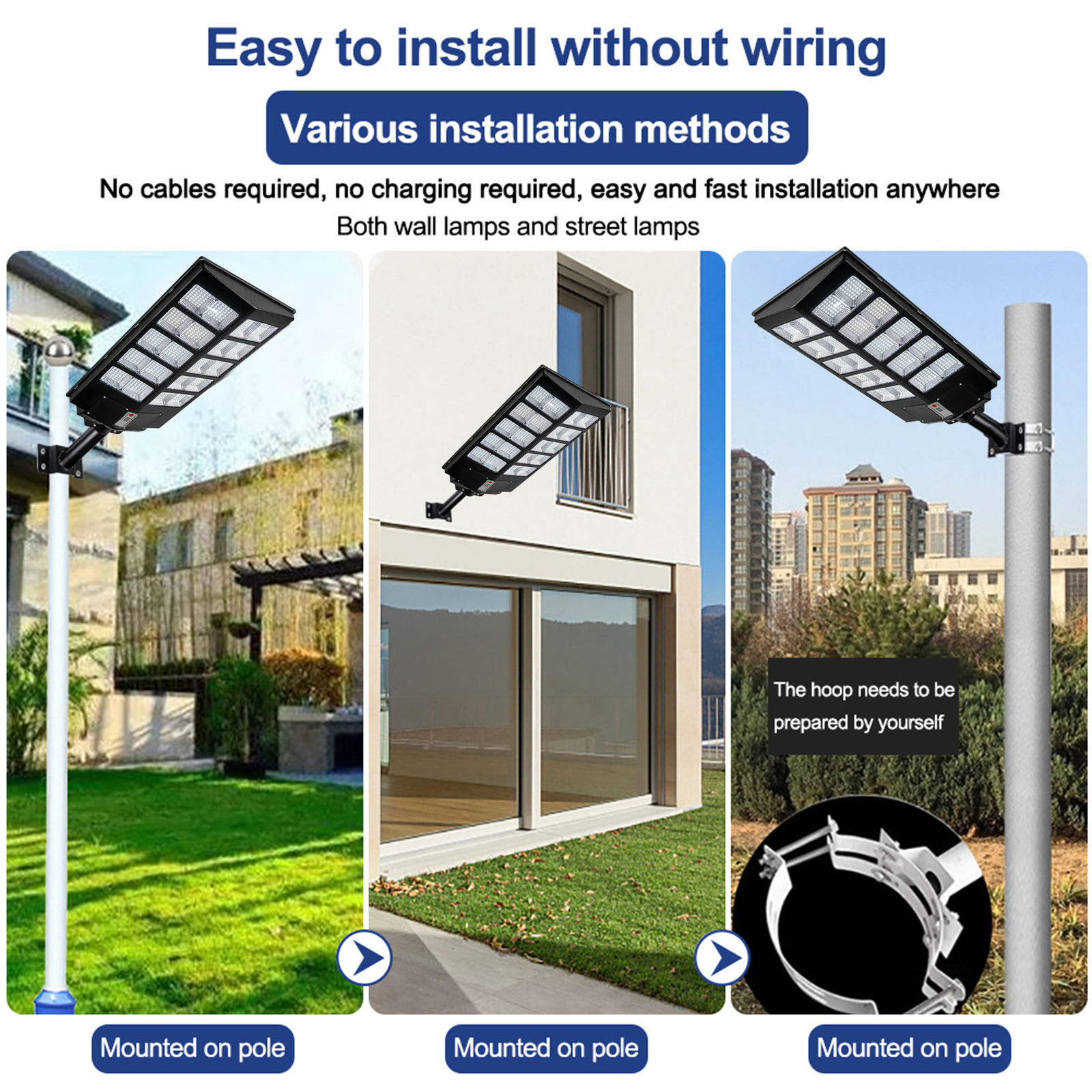 Outdoor Commercial LED Solar Street Light IP67 Dusk-to-Dawn Road Lamp
