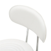 Round Shape Adjustable Salon Stool with Back And Line White