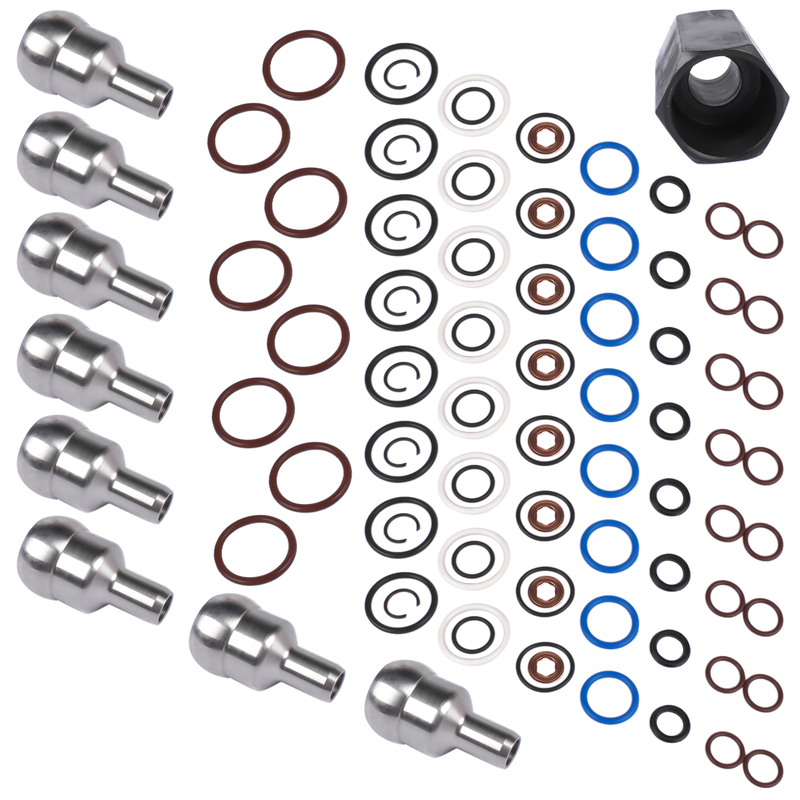 Oil Rail Leak Repair Kit Tool O-rings + Injector + Copper Crush Washers for Ford 6.0L 2003-2010