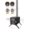 Camping Stove for Hot Tents, Carbon Steel Wood Burning Stove with Stainless Wall Chimney Pipes for Tents, Shelter, Outdoor Portable Stove for Camping And Cooking，Black