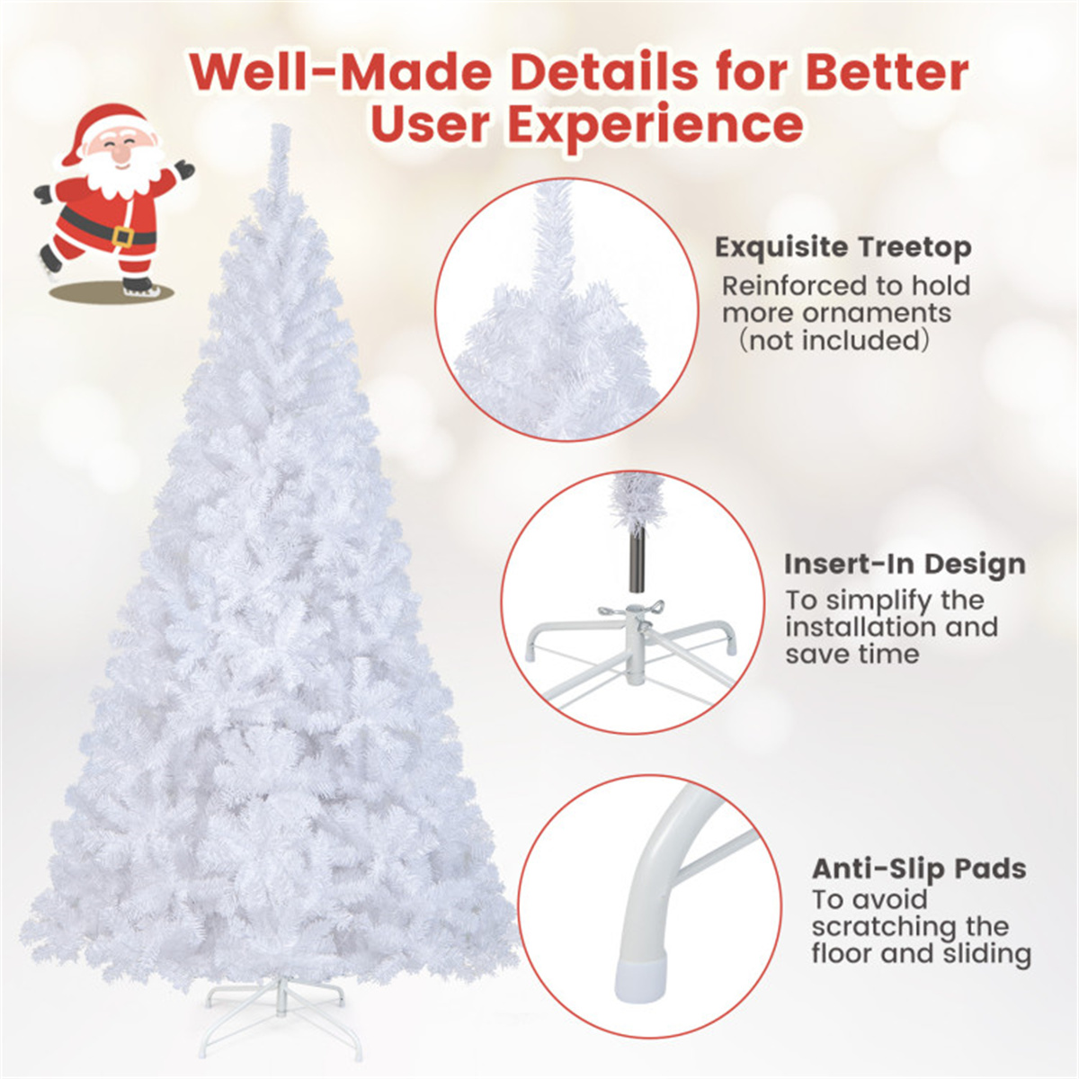 8 Feet White Christmas Tree