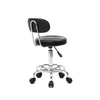 Round Shape Adjustable Salon Stool with Back And Line Black