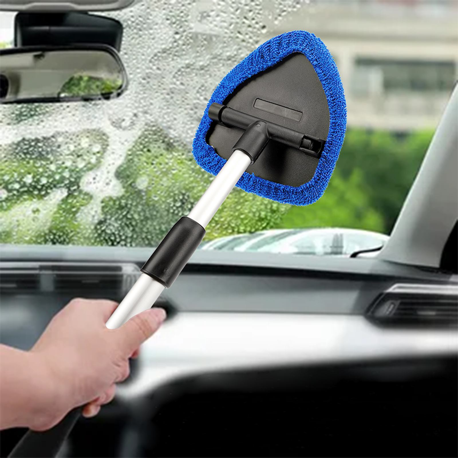 Car Window Cleaner Tool, Auto Glass Cleaner Wand 3 Reusable and 1 pcs Spray Bottles【Shipment from FBA】