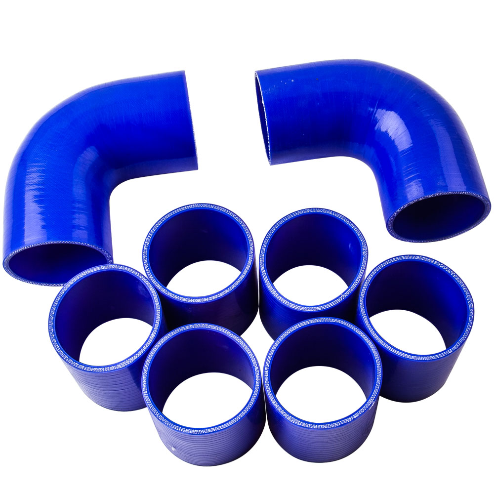 2.5 Inch Universal Aluminum Intercooler Turbo Piping Kit Hose + Silicone+Clamp