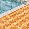 6 puzzle slats per tile rown Acacia Interlocking Wooden Deck tile (Set of 10 Tiles) ( Amazon Shipping)