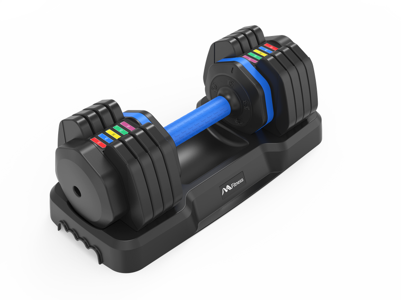 Adjustable Dumbbell - 55lb Single Dumbbell with Anti-Slip Handle, Fast Adjust Weight by Turning Handle with Tray, Exercise Fitness Dumbbell Suitable for Full Body Workout