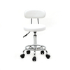 Round Shape Adjustable Salon Stool with Back And Line White