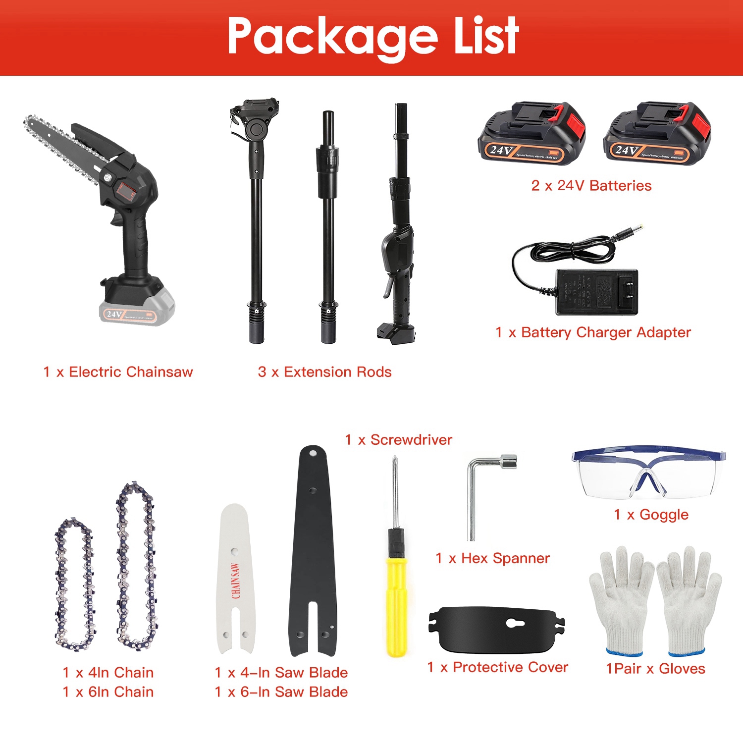 2-in-1 Cordless Pole Saw, Brushless Mini Chainsaw Cordless with Pole, 2 Pack 21500mAh Batteries Powered Pole Saws for Tree Trimming, 13ft Reach Electric Saw for Trees With Pole