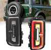 Full LED Taillight Assembly Fit for 2021 2022 2023 2024 Ford Bronco, Upgrade Rear Brake Lamps Stop Taillight With Dynamic Running Light, Halogen Model Only, Smoked Cover