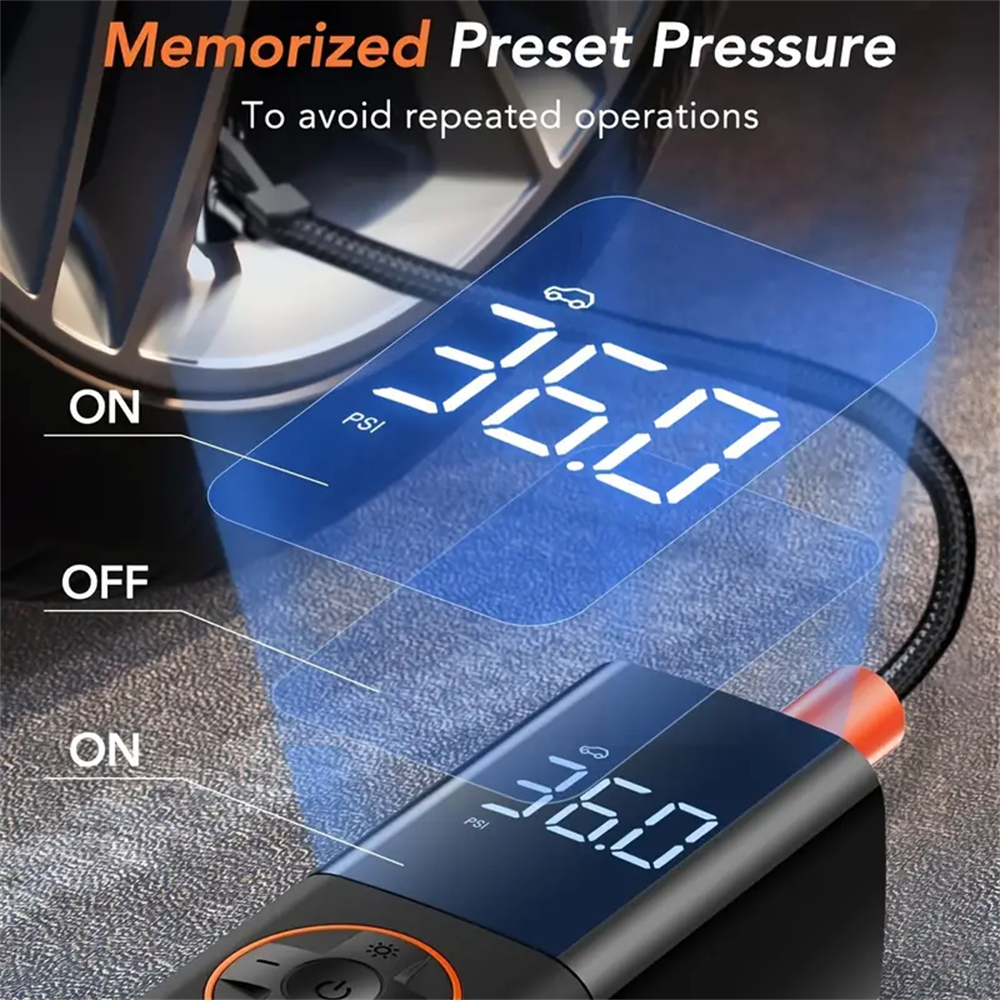 Multifunctional Car Inflation Pump Mini Intelligent Handheld Car Portable Inflation Pump Digital Display Fast Charging Wireless Inflation Pump