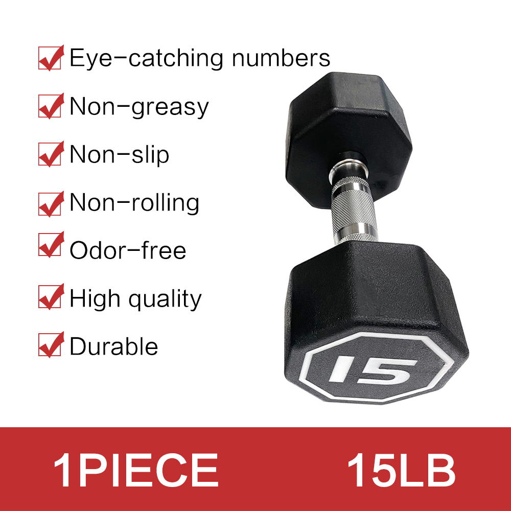 15LBS APOLLO IR3920 Premium Octagonal Dumbbell, Large Numbers, Hard Chrome Plated Handle Dumbbells To Assist with Push-Ups