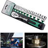 11-piece Ratchet Socket Driver Set Chrome Vanadium Steel Mirror Auto Repair Car Extension Set Small Medium Large Set