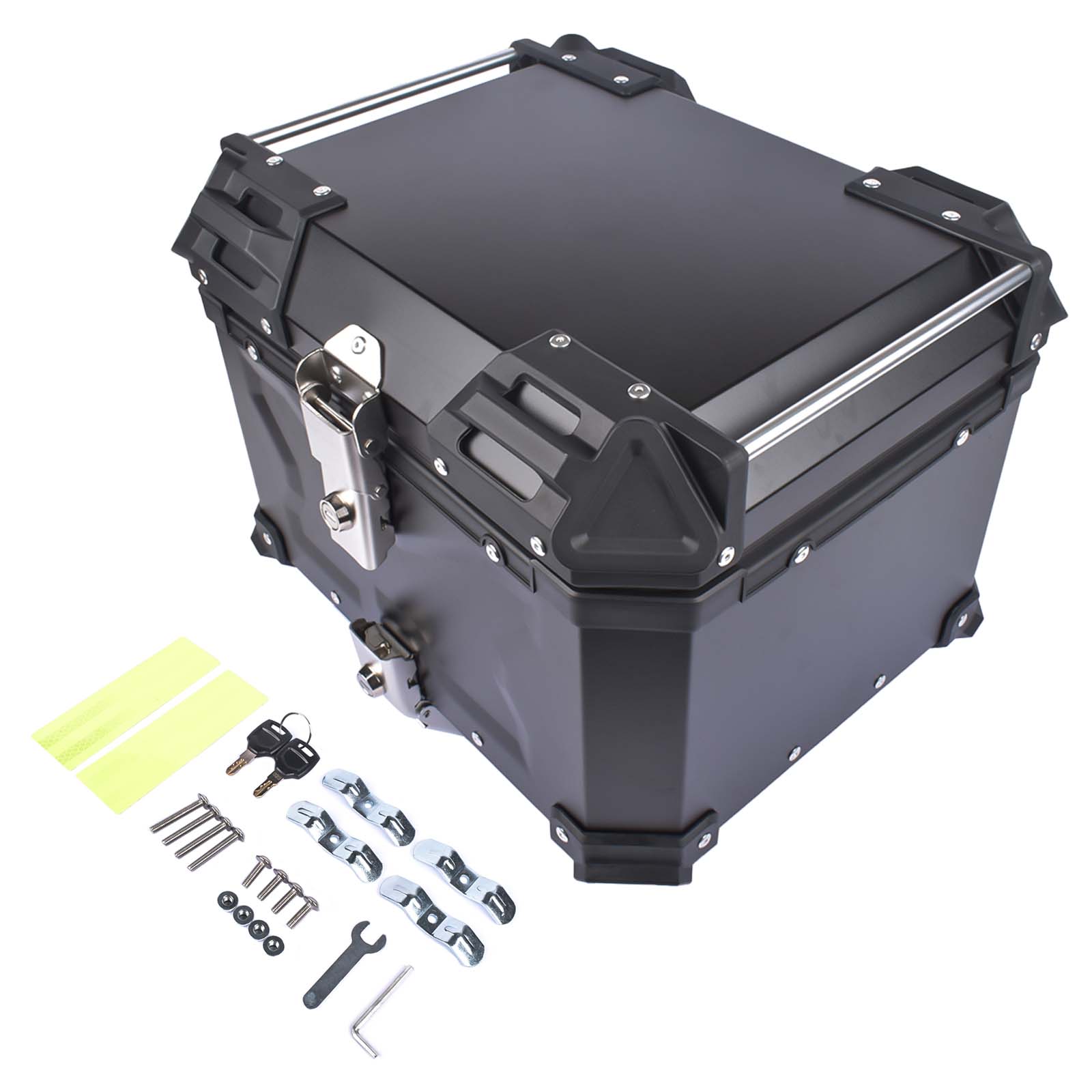 45L Balck Waterproof Motorcycle Luggage Tail Box, Trunk Storage, Scooter Top Case