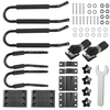 1 Pair Universal J-Bar Kayak Carrier 220LBS Load Heavy Duty Canoe Car Top Mount Carrier Roof Rack with 2Pcs Tie Down Straps