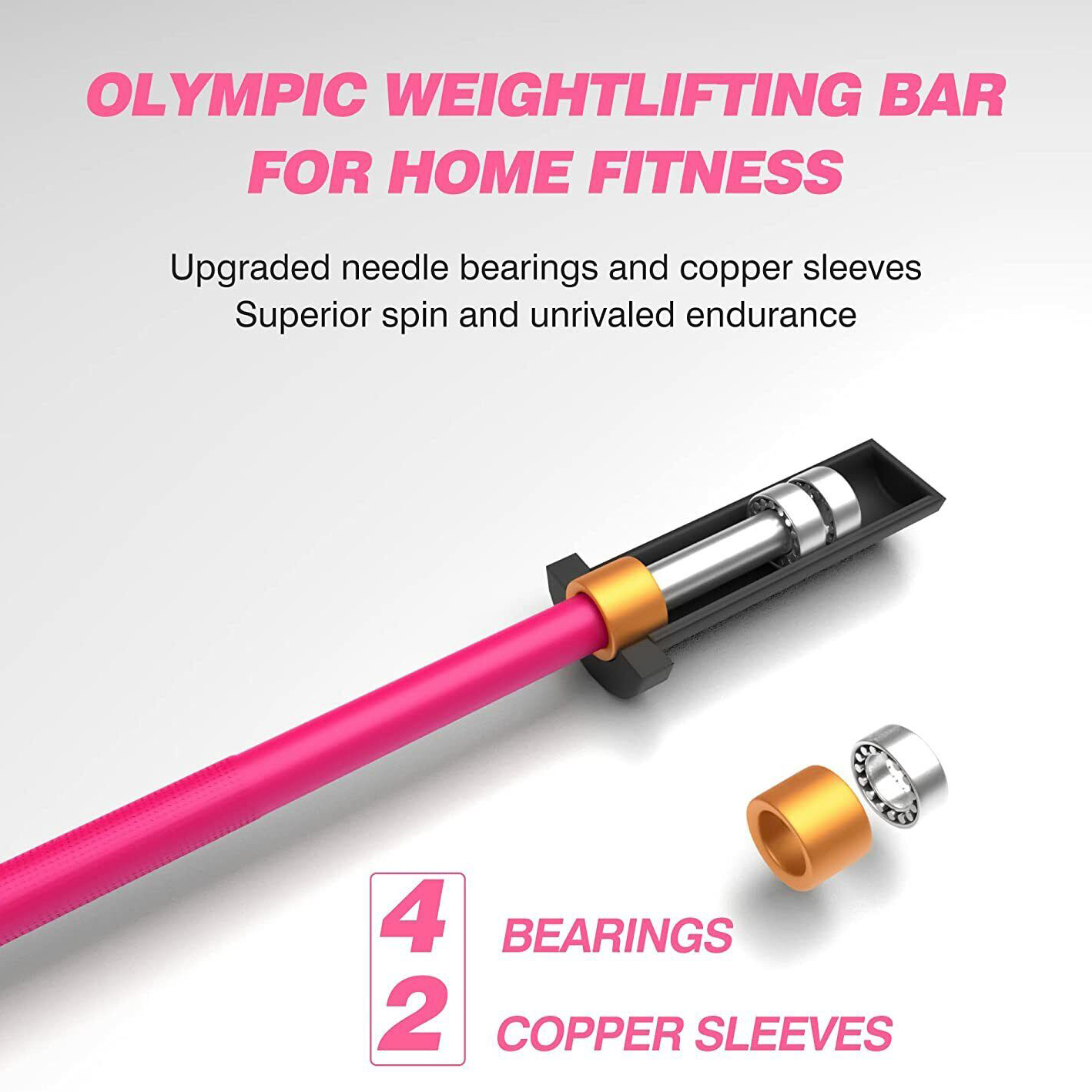 Olympic Barbell Bar Plates 4Ft Solid Iron Fitness Weightlifting