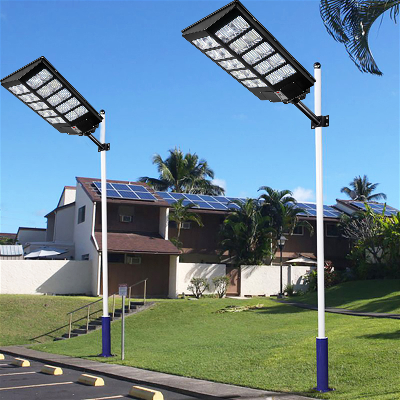 Outdoor Commercial LED Solar Street Light IP67 Dusk-to-Dawn Road Lamp