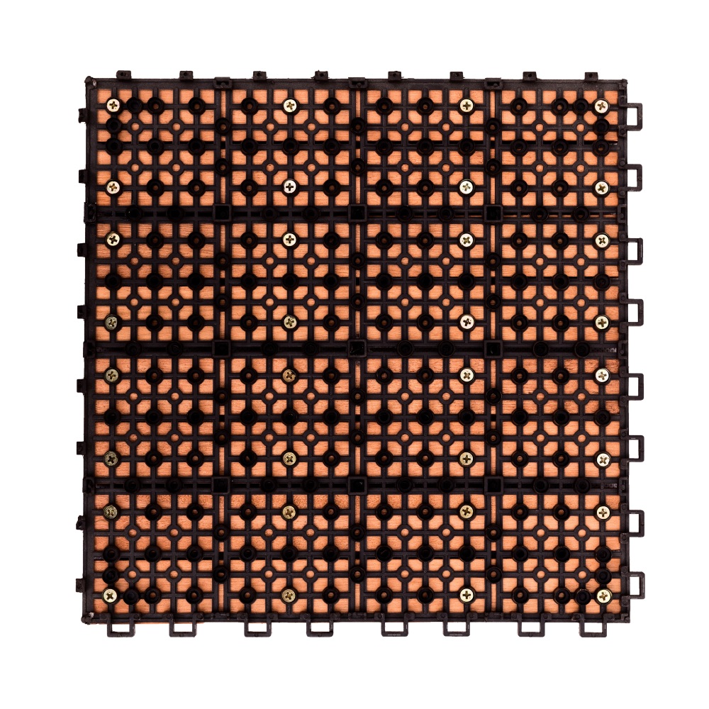 Reddish Brown Wood Interlocking Deck Tile (Set of 10 Tiles)- AS ( Amazon Shipping)
