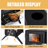 Camping Stove for Hot Tents, Carbon Steel Wood Burning Stove with Stainless Wall Chimney Pipes for Tents, Shelter, Outdoor Portable Stove for Camping And Cooking，Black
