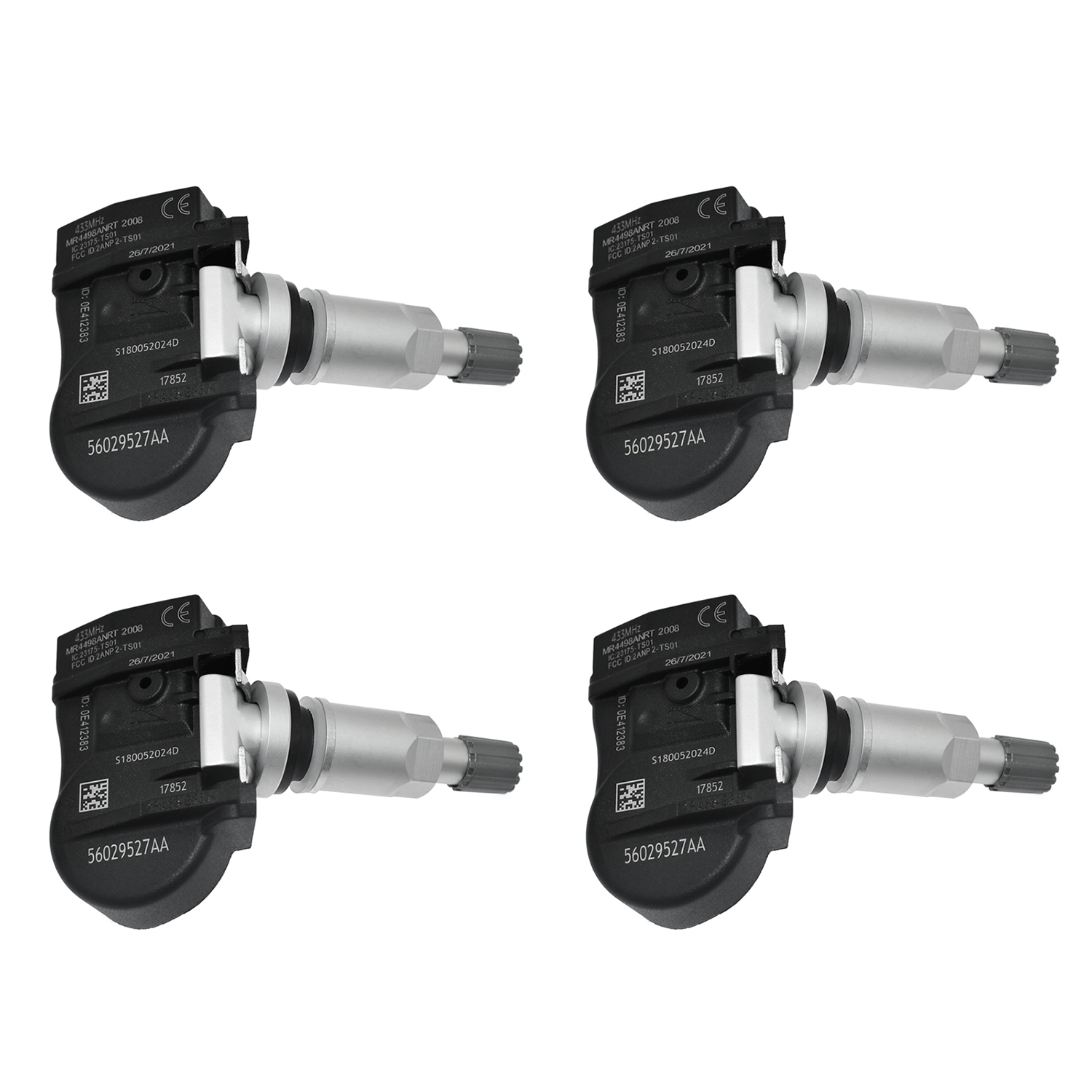 4Pcs Tire Pressure Monitoring System (TPMS) Sensor 433MHz Compatible with Dodge Charger Journey Grand Caravan Magnum Routan Chrysler 300 Sebring Town & Country 56029527AA