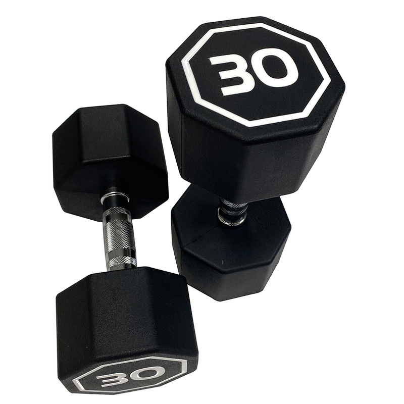 APOLLO IR3920 Premium Octagonal Dumbbells, Large Numbers, Hard Chrome Plated Handle Dumbbells To Assist with Push-Ups, 30 Lbs Set of 2