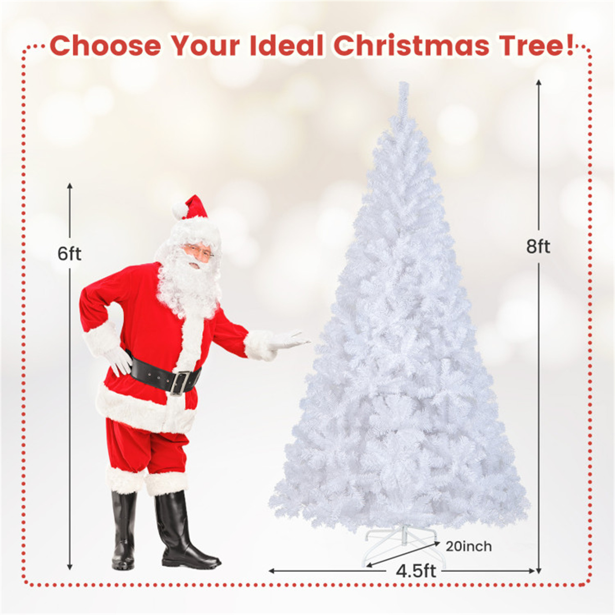 8 Feet White Christmas Tree